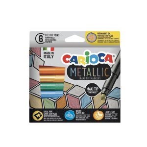 Μαρκαδόροι Carioca Metallic Maxi Tip 6mm 6 χρώματα