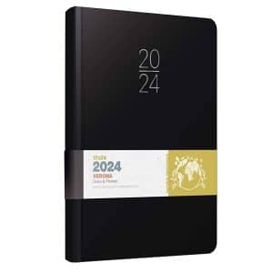 Ημερολόγιο Ημερήσιο 2024 Verona 17x24 cm Μαύρο